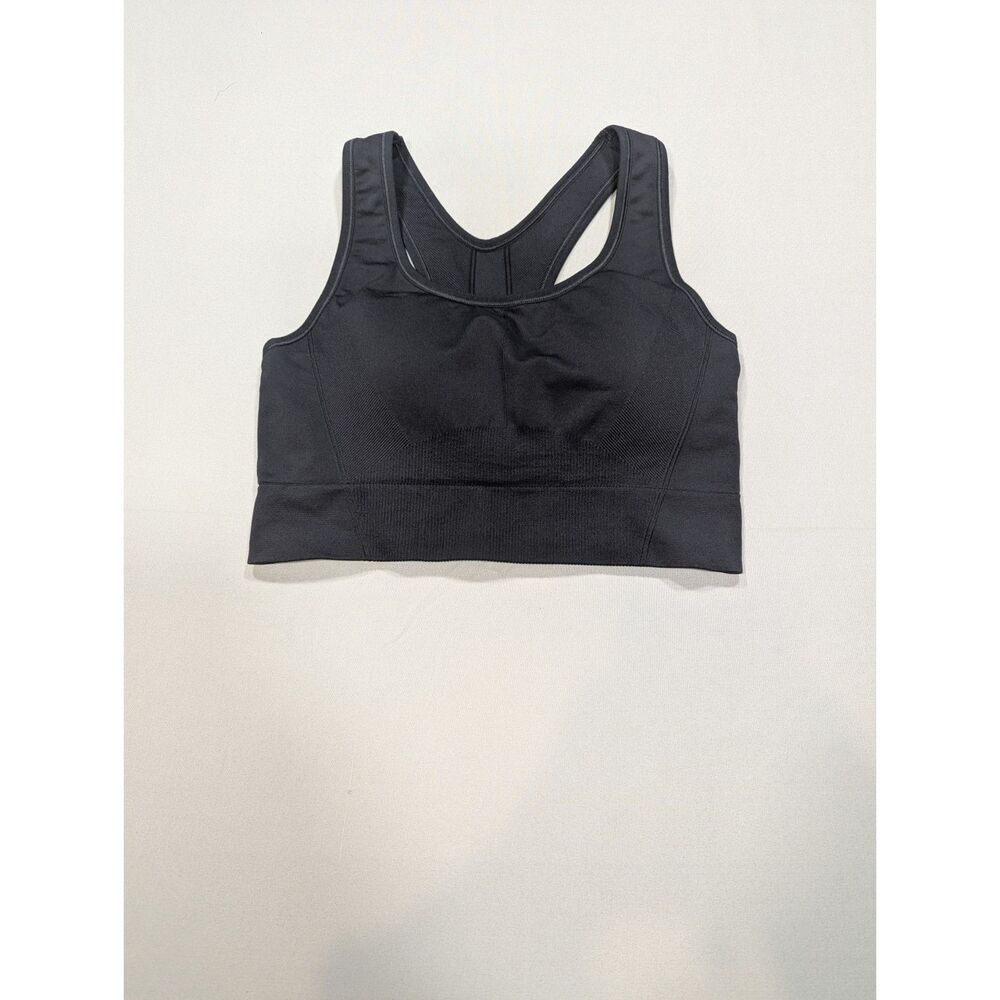 All in Motion Womens XL Sports Bra Gray Racerback Seamless Workout Yoga Activewe